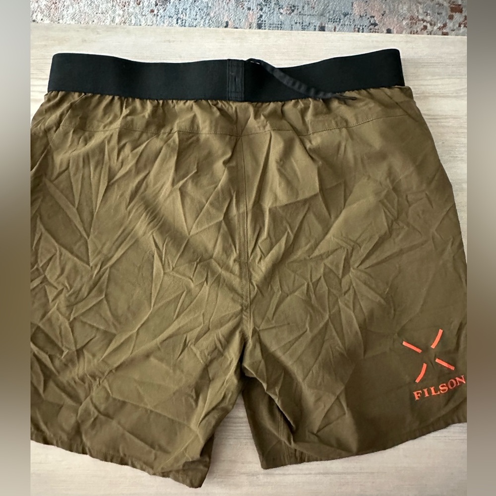 Filson Brown Shorts with Black Trim